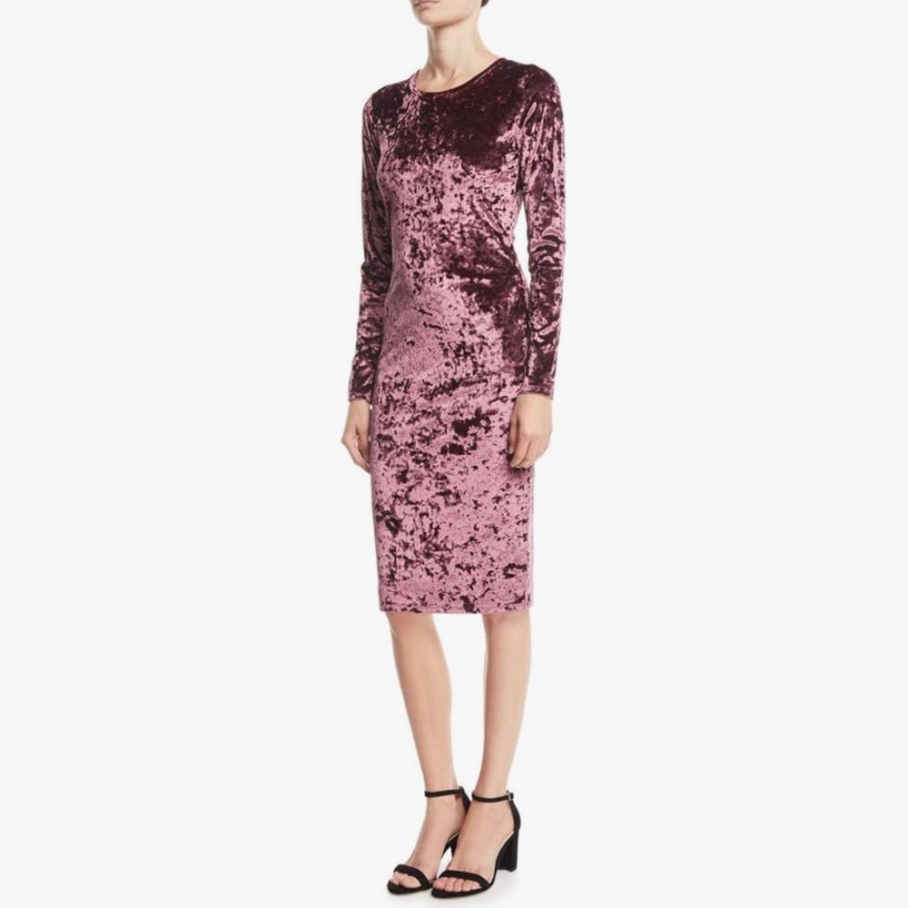 MICHAEL Michael Kors Crushed Velvet Midi Dress - Size S